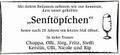 Symbolische Traueranzeige zur Schließung des Senftöpfchens im Westfälischen Anzeiger (26.07.2008)