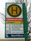 Haltestellenschild Ulanenstraße