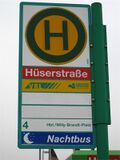 Haltestellenschild Hüserstraße
