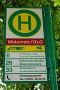 Haltestellenschild Widumstraße/OLG