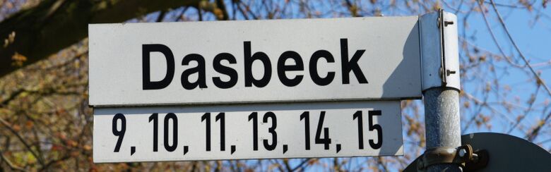 Straßenschild Dasbeck (Straße)