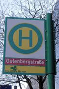 Haltestellenschild Gutenbergstraße
